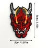 patch brodé de masque hannya rouge japonais avec support à crochet et boucle pour vêtements, sac à dos, chapeau, veste, gilet, appliques d'insigne de moral