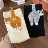 chaussettes chat mignon 3d noir/blanc, chaussettes en coton chat drôle, respirantes, douces, pour filles et femmes, nouveauté, bas, ensemble cadeau kawaii
