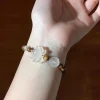 style chinois imitation jade bambou perle bracelet pendentif charme bijoux femmes antique ethnique bracelet lotus perlé bracelet cadeau