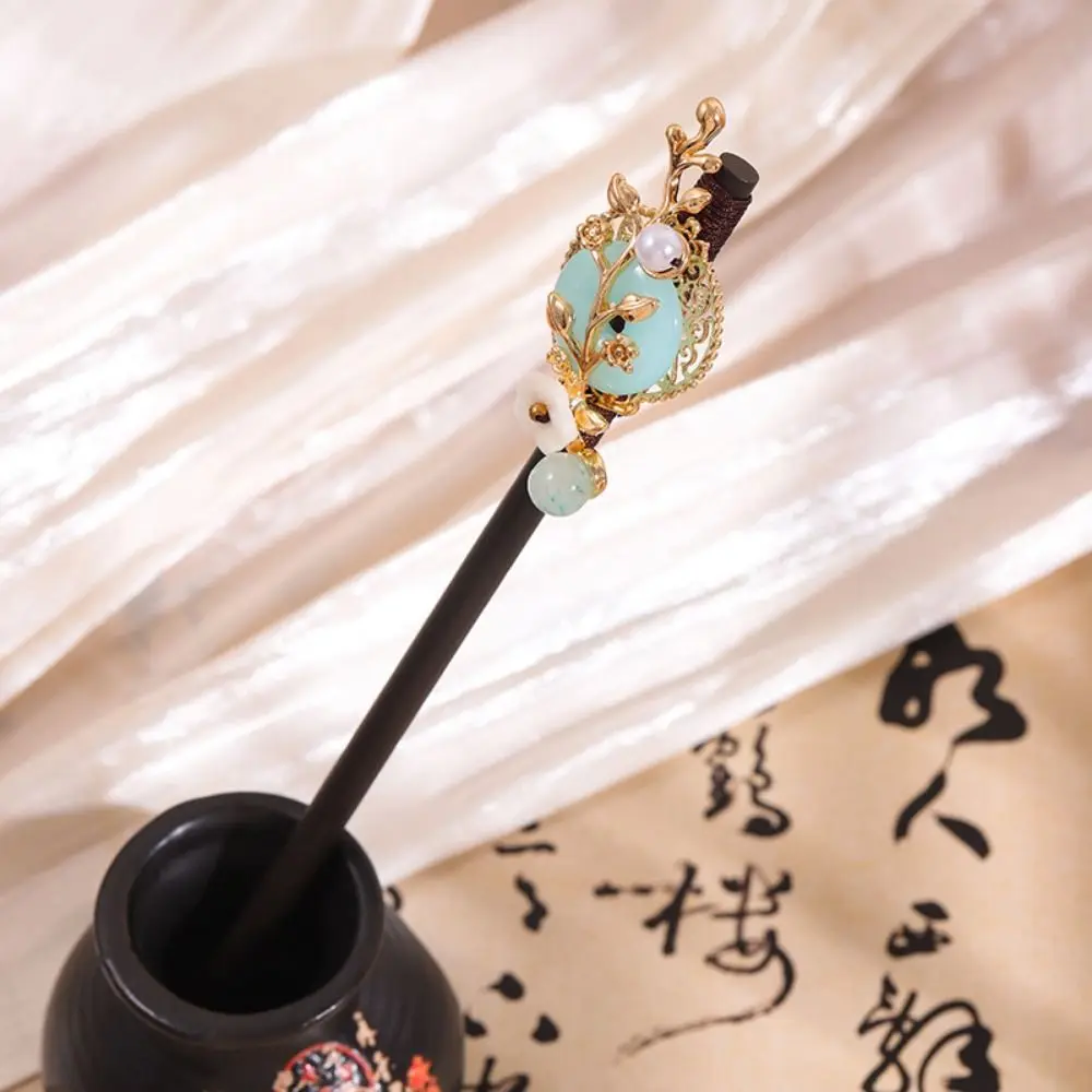 bâtons de cheveux à fleurs chinoises, style ancien avec pompon hanfu, fourchette à cheveux, chignon de fête fait à la main, épingles pour femmes et filles bâtons de cheveux à fleurs chinoises, style ancien avec pompon hanfu, fourchette à cheveux, chignon de fête fait à la main, épingles pour femmes et filles