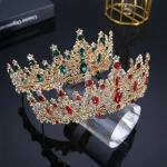 Bijoux de cheveux à la mode, couronnes en cristal baroque, couronne de princesse élégante de luxe, ornement brillant, couvre-chef de mariée Vintage pour femmes et filles Bijoux de cheveux à la mode, couronnes en cristal baroque, couronne de princesse élégante de luxe, ornement brillant, couvre-chef de mariée Vintage pour femmes et filles