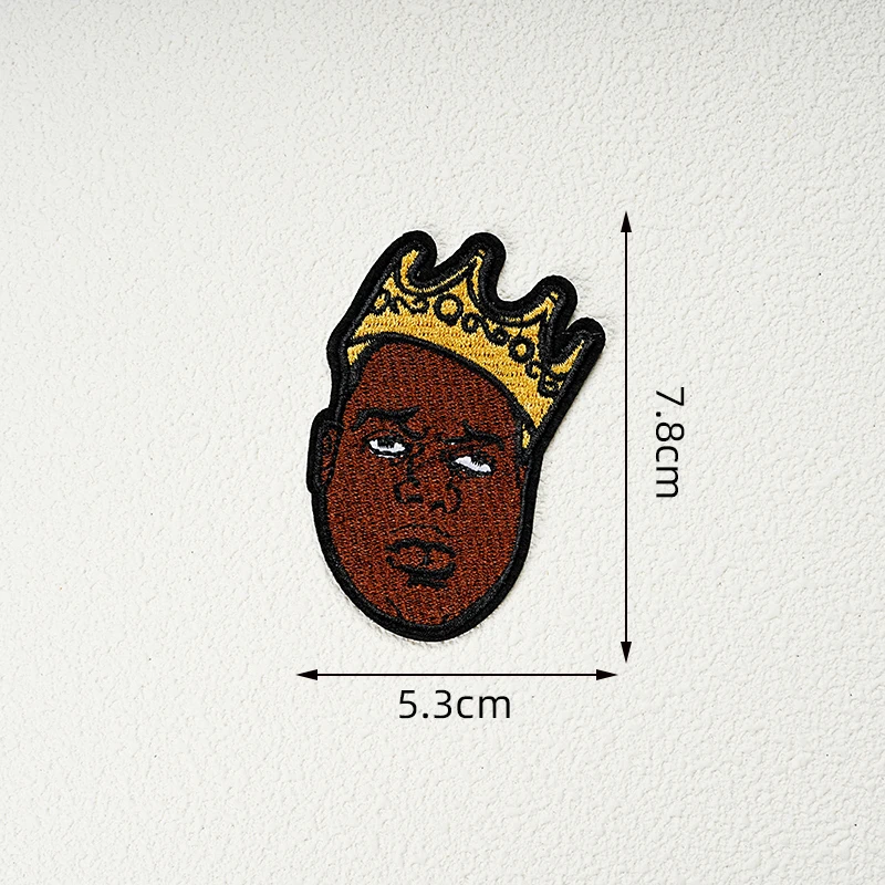 patchs brodés de bande de chanteur noir, badge commémoratif de chanteur de couronne, fer sur le sac à dos, patchs de décoration de bricolage, hip hop patchs brodés de bande de chanteur noir, badge commémoratif de chanteur de couronne, fer sur le sac à dos, patchs de décoration de bricolage, hip hop
