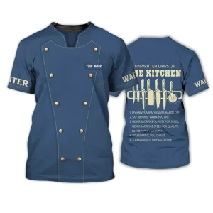 Couteau de cuisine graphique Chef T-shirt pour hommes femmes impression 3D faux motif T-shirt mode d&rsquo;été Cosplay Costume manches courtes