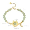 bijoux fins style anniversaire cadeau zodiaque dragon décoration hotan jade bracelet lumière luxe sens avancé pour les femmes