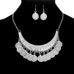 Ensemble de bijoux ethniques tribaux gitanes pour femmes, tour de cou Boho, colliers de la présidence, déclaration vintage, pièce de monnaie, gland, collier en biscuits, boucles d’oreilles Ensemble de bijoux ethniques tribaux gitanes pour femmes, tour de cou Boho, colliers de la présidence, déclaration vintage, pièce de monnaie, gland, collier en biscuits, boucles d’oreilles