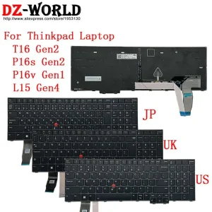 Clavier rétroéclairé américain UK anglais JPJapanese pour Lenovo Thinkpad T16 P16s Gen2 P16V Gen1 L15 Gen4 G1 G2 G4 ordinateur portable 5N21K05078 Clavier rétroéclairé américain UK anglais JPJapanese pour Lenovo Thinkpad T16 P16s Gen2 P16V Gen1 L15 Gen4 G1 G2 G4 ordinateur portable 5N21K05078
