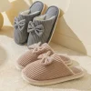 pantoufles à nœud pour femmes, légères, confortables et douces, pantoufles chaudes pour la maison, automne/hiver