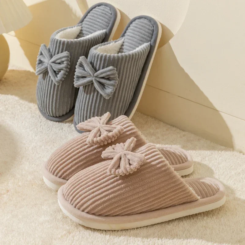 pantoufles à nœud pour femmes, légères, confortables et douces, pantoufles chaudes pour la maison, automne/hiver pantoufles à nœud pour femmes, légères, confortables et douces, pantoufles chaudes pour la maison, automne/hiver