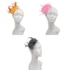 fleur femmes élégant plume fascinator chapeau bandeau cheveux accessoires