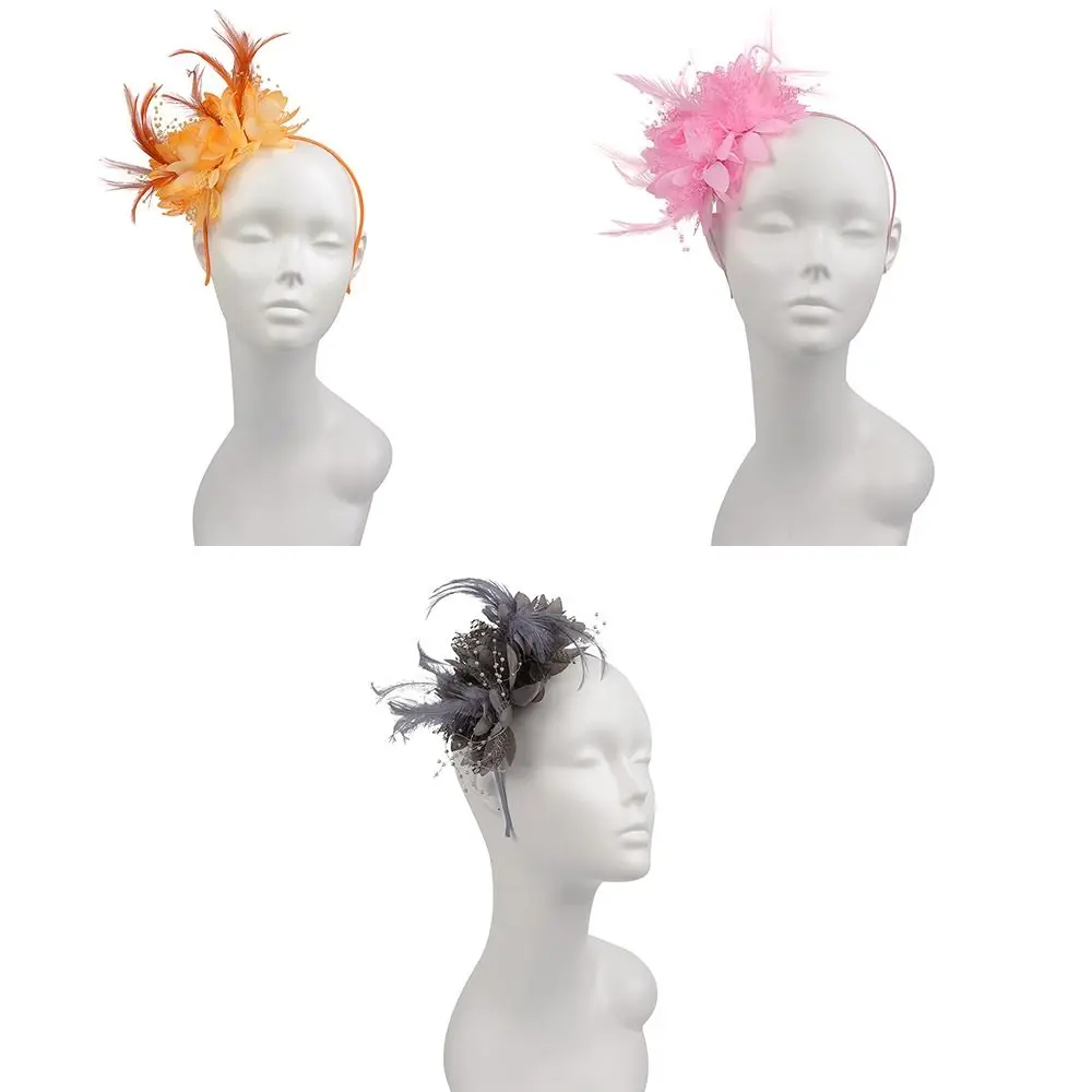 fleur femmes élégant plume fascinator chapeau bandeau cheveux accessoires fleur femmes élégant plume fascinator chapeau bandeau cheveux accessoires
