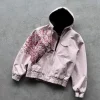 veste gothique américaine sakura y2k, vêtements à capuche pour hommes et femmes, broderie sakura rétro rose, sweat shirt surdimensionné, manteaux décontractés