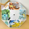 pikachu slaura parapluie pliant existent, parasol portable, protection solaire, dessin animé, soleil, pluie ensoleillée, utilisation des touristes, voyage