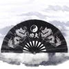 Éventail pliant en plastique dragon kung fu chinois et japonais, grande main d'environ 34x63cm, 1 pièce
