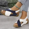 Sandales à plateforme pour femmes, mélange de couleurs, chaussures de luxe de styliste pour femmes, sandales de plage décontractées, costumes sur mesure, été