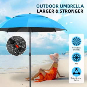 Parasol de pêche, parasol, direction réglable, pour l&rsquo;extérieur, les plages, les cours, le camping, etc.