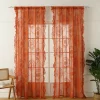 Rideau français en dentelle florale, 2 pièces, bord à volants, rétro rustique, transparent, en gaze brodée, pour chambre à coucher Rideau français en dentelle florale, 2 pièces, bord à volants, rétro rustique, transparent, en gaze brodée, pour chambre à coucher
