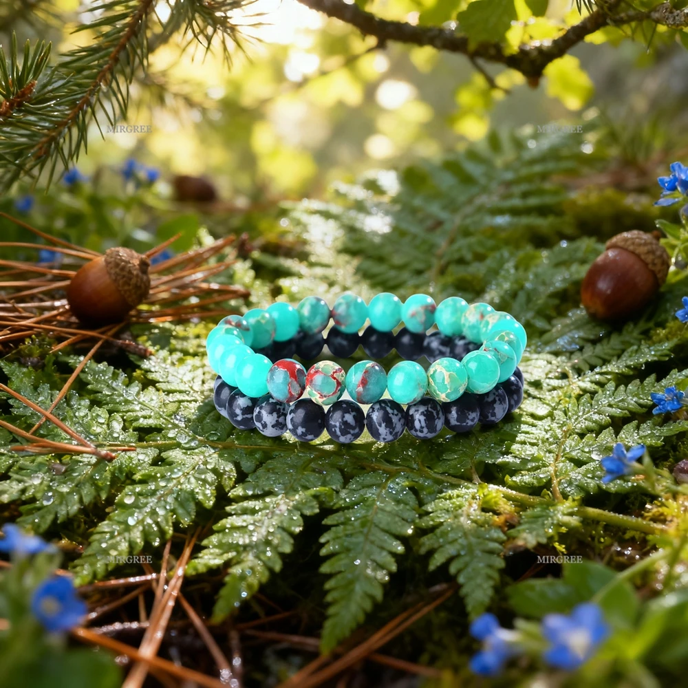 2 bracelets noirs gris et turquoise, bijoux en cristal de guérison faits à la main pour un usage quotidien et un cadeau, conception élastique pour une ajustement confortable 2 bracelets noirs gris et turquoise, bijoux en cristal de guérison faits à la main pour un usage quotidien et un cadeau, conception élastique pour une ajustement confortable