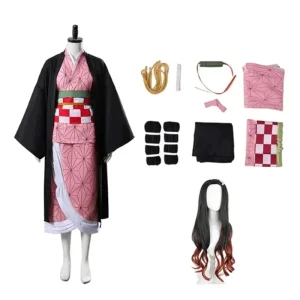 Costume de Cosplay Nezuko pour Halloween, Anime Demon Slayer, Kimono Kimetsu No Yaiba Kamado Nezuko, perruque pour femmes, 2025 Costume de Cosplay Nezuko pour Halloween, Anime Demon Slayer, Kimono Kimetsu No Yaiba Kamado Nezuko, perruque pour femmes, 2025