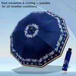 Parapluie pliable élégant haut de gamme, coupe-vent, protection UV, imperméable, grand auvent, idéal pour un usage quotidien et des cadeaux