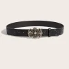 ceinture polyvalente en relief à fleurs pour hommes et femmes, style occidental universel, à la mode, personnalisée, artistique, rétro