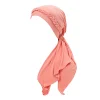 hijabs musulmans de couleur unie pour femmes, foulard, turban, chapeau tressé, couverture de cheveux, accessoire tendance, bandeau pour femmes