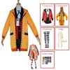 costume cosplay kakenafta pour femme, jabami yumeko yomoduki runa, manteau, perruque, chaussures, carnaval d'halloween