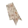 Élégant longue peinture à l'encre foulard en soie cravate de cheveux imprimé écharpe longue foulard en soie coiffure ruban ancien bandeau de cheveux fille