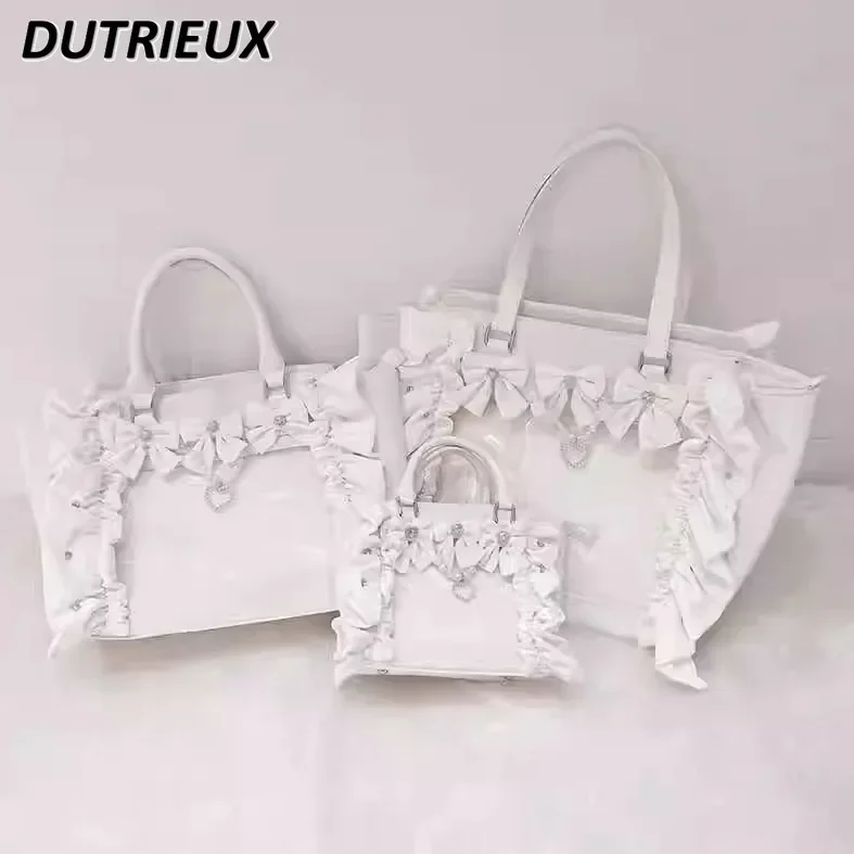sacs à main en velours à volants pour femmes, sac à dos de dessin animé, style japonais, décontracté, élégant, portable, printemps, automne, nouveau sacs à main en velours à volants pour femmes, sac à dos de dessin animé, style japonais, décontracté, élégant, portable, printemps, automne, nouveau
