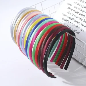 10mm Satin bandeau femmes filles tissu couvert résine bandeaux en plastique bandeaux enfants bandes élastiques cheveux accessoires cheveux cerceau