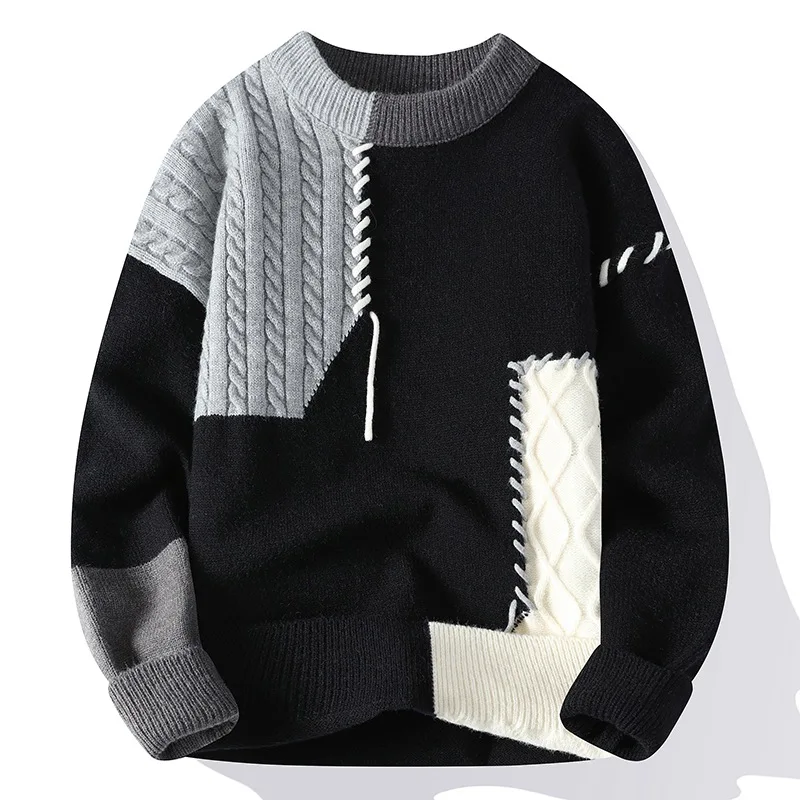 japonais transfrontalier vente chaude automne et hiver nouveau décontracté col rond base tricoté pull pull ample vêtements pour hommes japonais transfrontalier vente chaude automne et hiver nouveau décontracté col rond base tricoté pull pull ample vêtements pour hommes