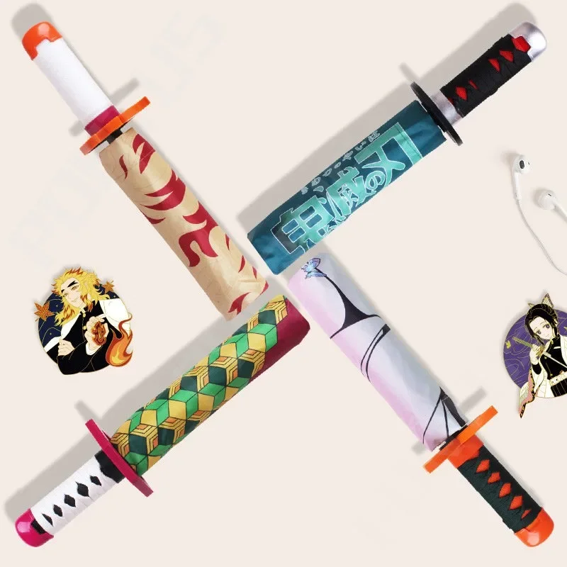 demon slayer kokushibo katana parapluie 3 plis kimetsu no yaiba tanjirou anime épée parapluie portable coupe vent équipement de pluie demon slayer kokushibo katana parapluie 3 plis kimetsu no yaiba tanjirou anime épée parapluie portable coupe vent équipement de pluie
