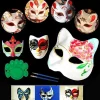 masque de torche demi visage de chat pour hommes et femmes, dessin animé à la main bricolage, style japonais, fournitures de fête et de balle, nouveau