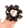 chouchous en caoutchouc pour cheveux coréens élégants pour femmes, look haut, nœud noir, marron, accessoires pour cheveux plissés, couvre chef, cordes pour cravate
