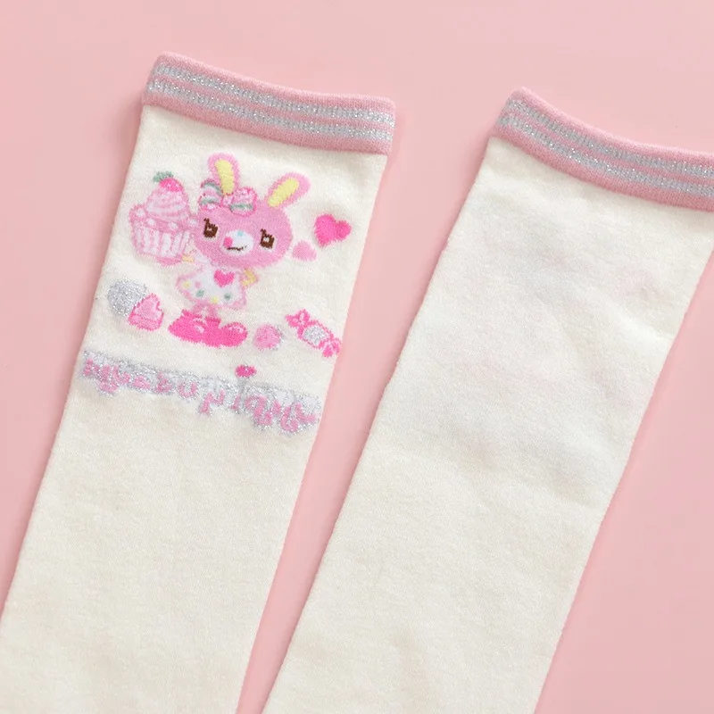 chaussettes japonaises longues en dentelle pour enfants, dessin animé, amour, petit lapin, longueur au genou, leggings pour filles, bas pour bébé chaussettes japonaises longues en dentelle pour enfants, dessin animé, amour, petit lapin, longueur au genou, leggings pour filles, bas pour bébé