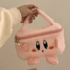 kirby sac de voyage en peluche anime pour filles, sacs de maquillage mignons, sac de rangement portable de grande capacité, trousse de toilette kawaii, cadeau de dessin animé, y2k