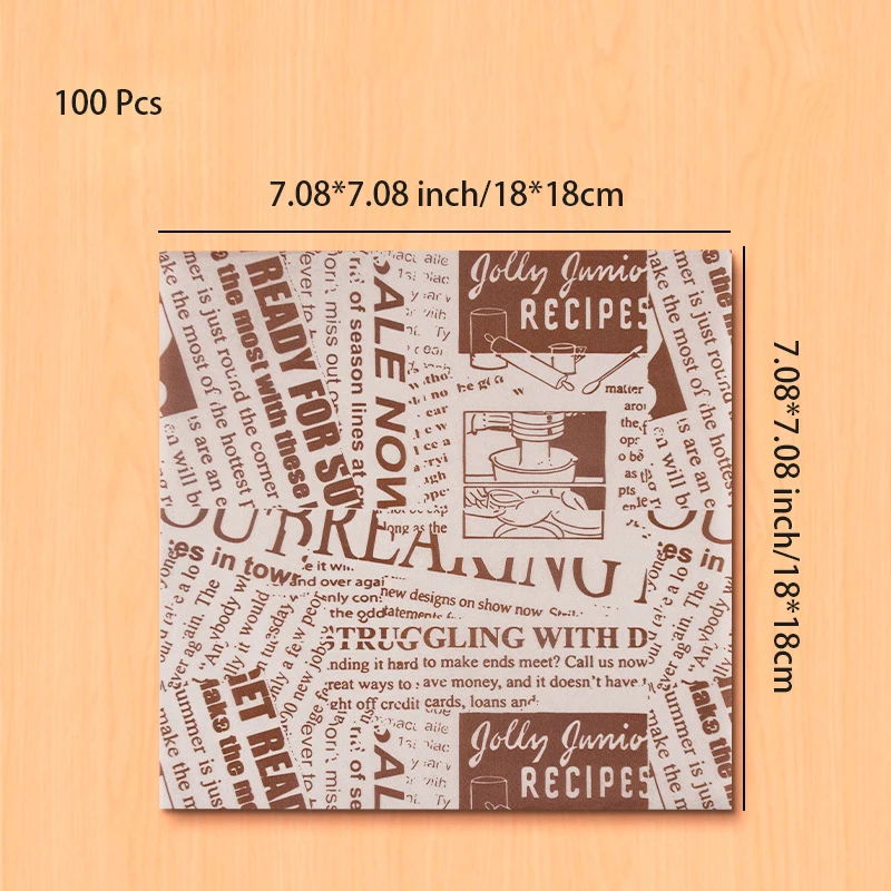papier d'emballage alimentaire, 100 pièces, papier prévient huile verde, jxsandwich, hamburger, frites, outil de cuisson papier d'emballage alimentaire, 100 pièces, papier prévient huile verde, jxsandwich, hamburger, frites, outil de cuisson