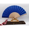 Éventail de danse en bois de style ethnique chinois, 16 carrés, couleur unie, pour la publicité, la performance sur scène, accessoires photo, outil cool d'été