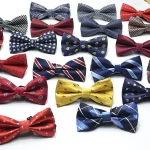 Noeud papillon formel à pois pour hommes, cravate à rayures pour garçons, mode masculine, noeud papillon d&rsquo;affaires pour mariage, chemises provoqué pour hommes, cadeau de marque, 60 couleurs
