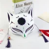 masque de renard anime peint à la main avec glands cloche, ixd'halloween, festival de cosplay, accessoire photo, cadeau mignon