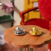 1 ensemble 1:12 maison de poupée miniature théière tasse soucoupe métal service à thé table à manger modèle décor jouet maison de poupée accessoires
