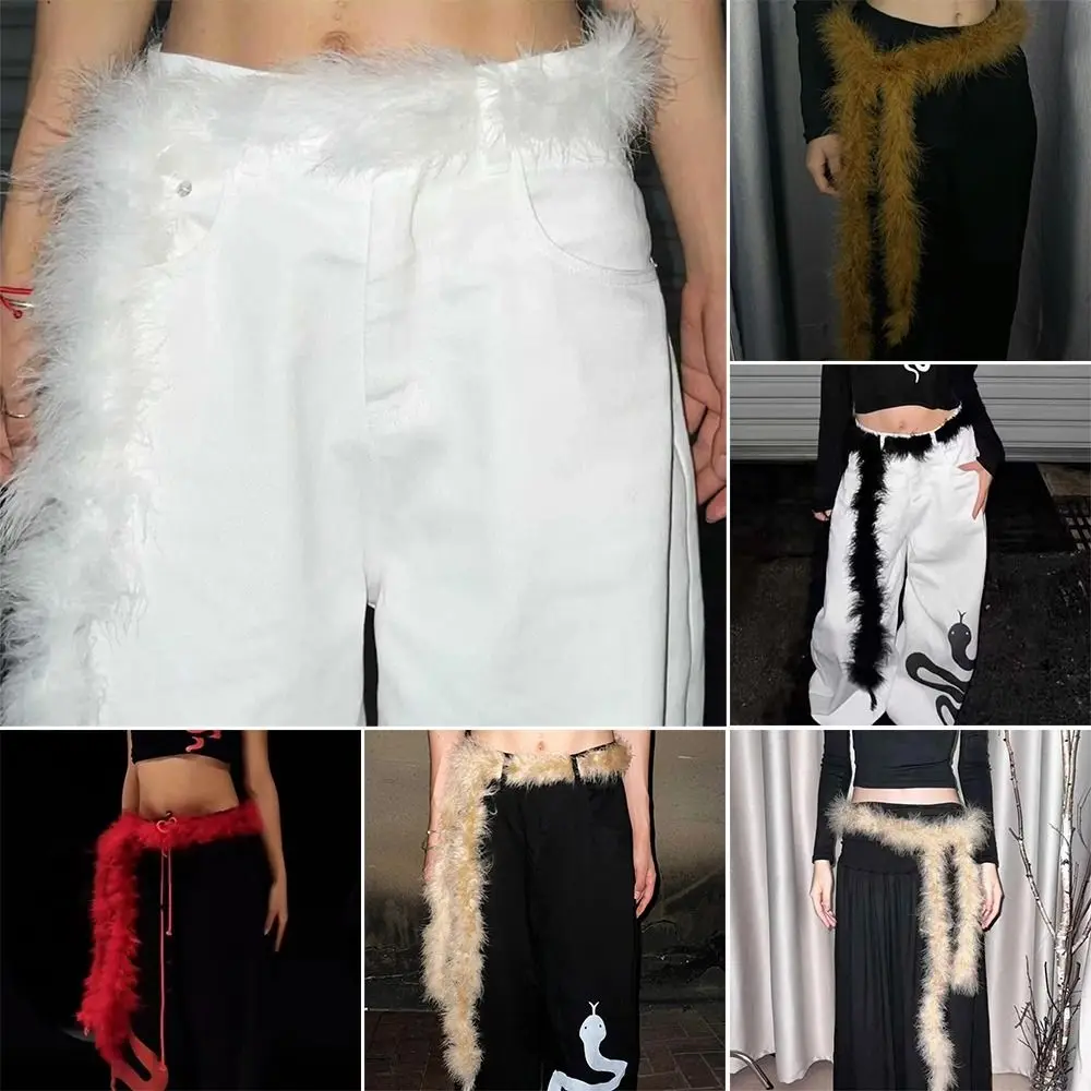 jeans pantalons décor super doux punk fourrure ceinture y2k moelleux doux en peluche ceinture chaude rue danse accessoire ceinture jeans pantalons décor super doux punk fourrure ceinture y2k moelleux doux en peluche ceinture chaude rue danse accessoire ceinture