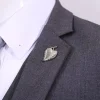 broche rétro artistique pour homme et femme, drapeau haut de gamme, feuilles tridimensionnelles, costumes, chemises, cols, métal, accessoires polyvalents