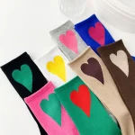 Chaussettes drôles en coton pour hommes et femmes, amour coréen, couples, automne, hiver, nouveau