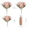 fleurs artificielles dahlia rose et marguerite en soie, pour décoration de fête de mariage à domicile, arrangements floraux diy dans des coffrets cadeaux décoratifs