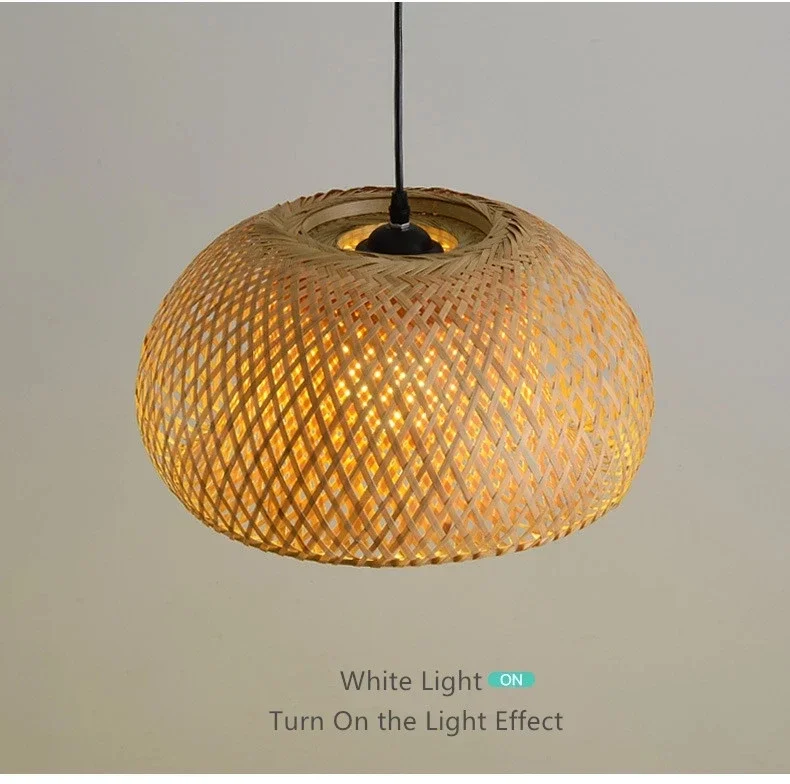 lustre japonais en rotin de bambou naturel, lampes suspendues tissées à la main, abat jour en osier, suspension d'éclairage e27 lustre japonais en rotin de bambou naturel, lampes suspendues tissées à la main, abat jour en osier, suspension d'éclairage e27