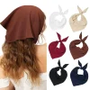 foulard triangle en satin de soie pour femmes, couleur unie, bandeau à lacets, voyage d'été, photo littéraire