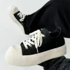 hommes à semelles épaisses grand bout rond baskets couple anti dérapant porter des chaussures de plein air femmes polyvalent à la mode décontracté unisexe conseil chaussures