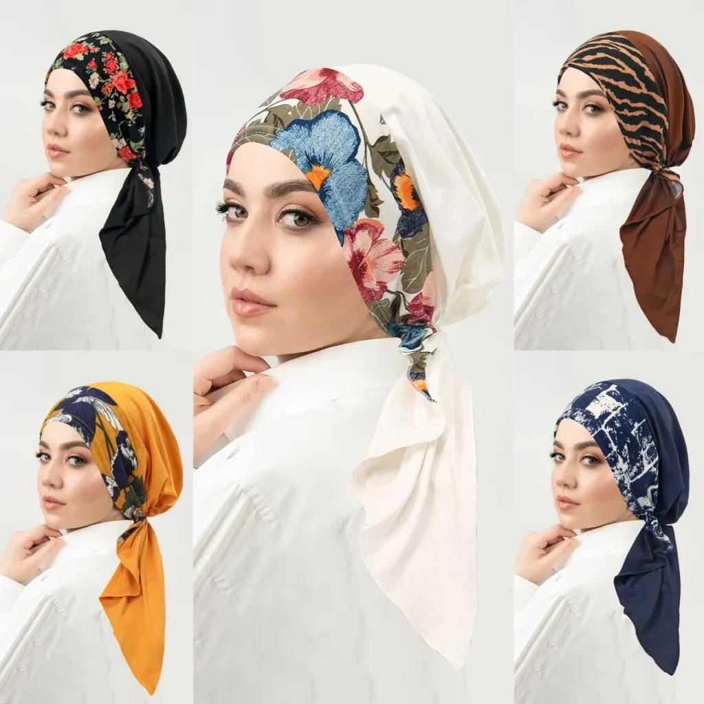 Nouvelle impression musulmane Hijabs femmes doux Strech Turban casquette bandeau Cancer Bandanna casquette chimio perte de cheveux couverture bonnet foulard