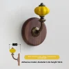 crochet magnétique en noyer noir pour porte d'entrée, crochet pour cape arrière de chambre à coucher, suspension murale intérieure, boule en porcelaine, crochet en bois pour suspension murale