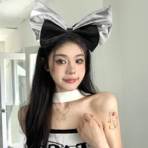 Mode doux nœud papillon bandeau Satin belle Lolita bandeau de cheveux tempérament cheveux accessoires Cosplay cheveux cerceau Costume décoration